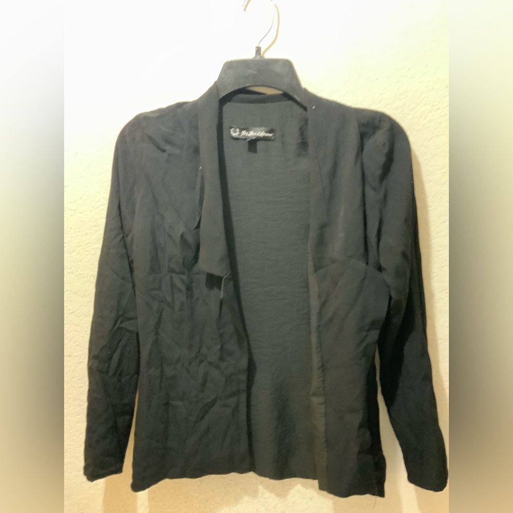 For Love & Lemons Women's Black Open Front Cardigan Blazer XS